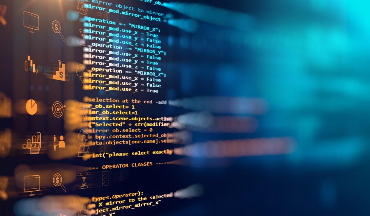 Närbildsvy av kod på datorn